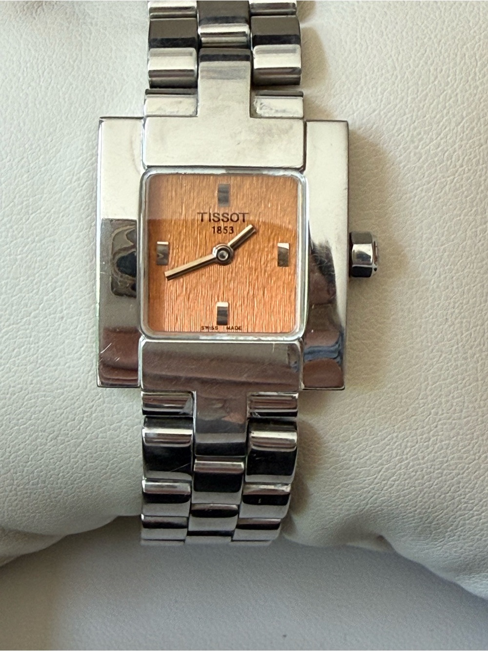 Tissot Square Stainless Steel Watch with Copper Dial